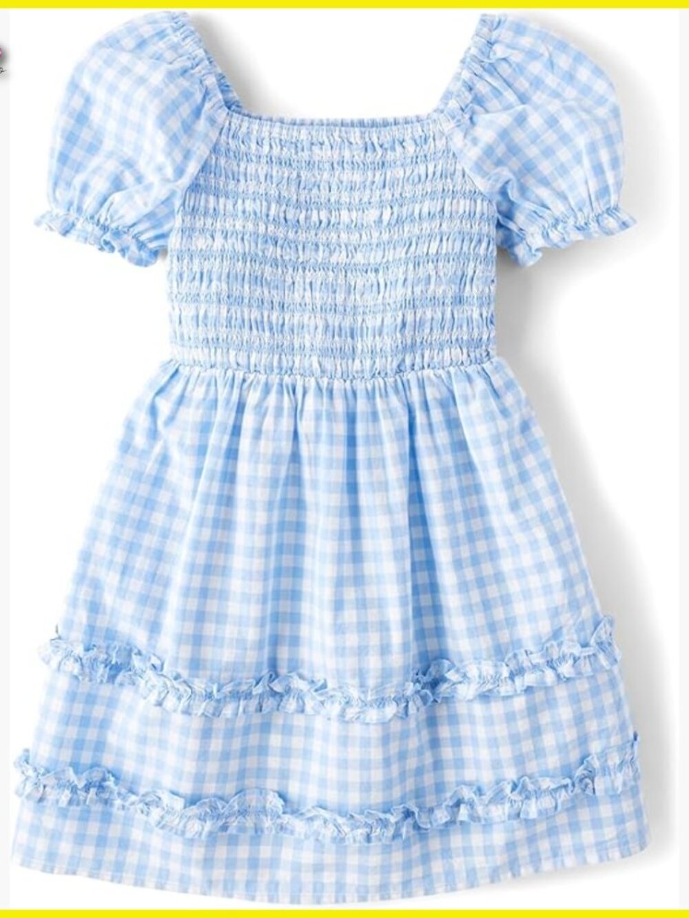 Floral Smocked Babydoll Dress Classic Elegant Chic Girls Cotton Casual